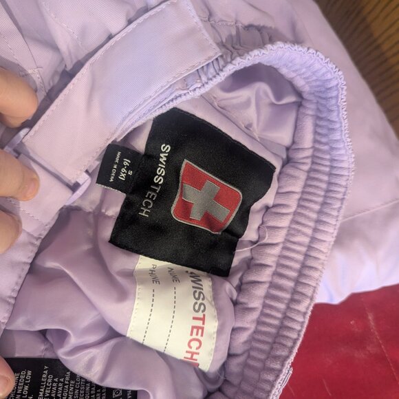 Swiss Tech Lavender Water Resistant Children's Snow Pants-Size S (6-6X) - Picture 4 of 7